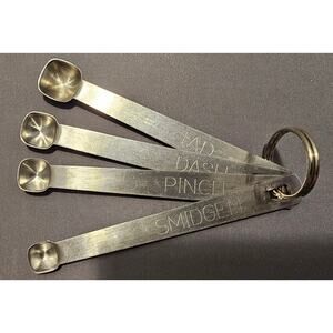 Set Of 4 Stainless Steel Measuring Spoons - 110185 - Smidgen, Dash, Pinch, Tad